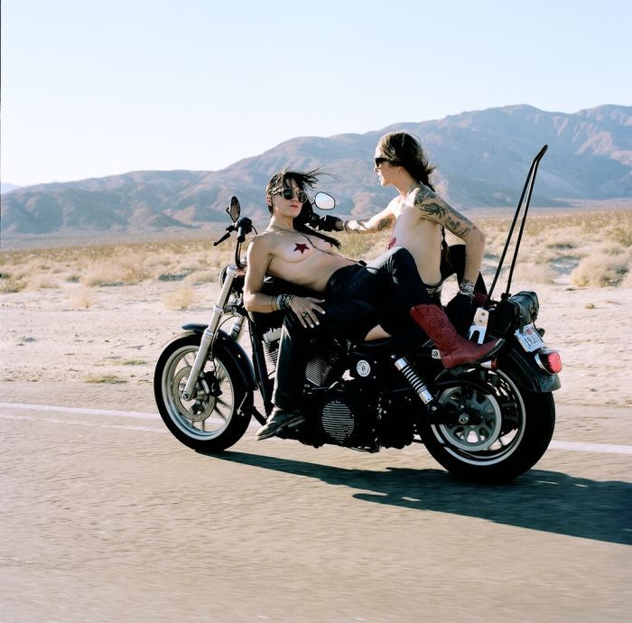 Girls on a motorcycle in Tiruchchirappalli
